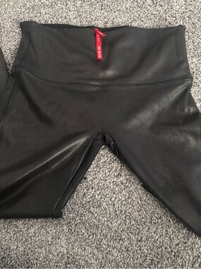 Black Faux Leather High-Waist Leggings